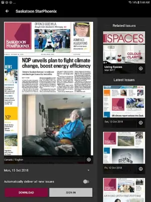 Saskatoon StarPhoenix ePaper android App screenshot 2